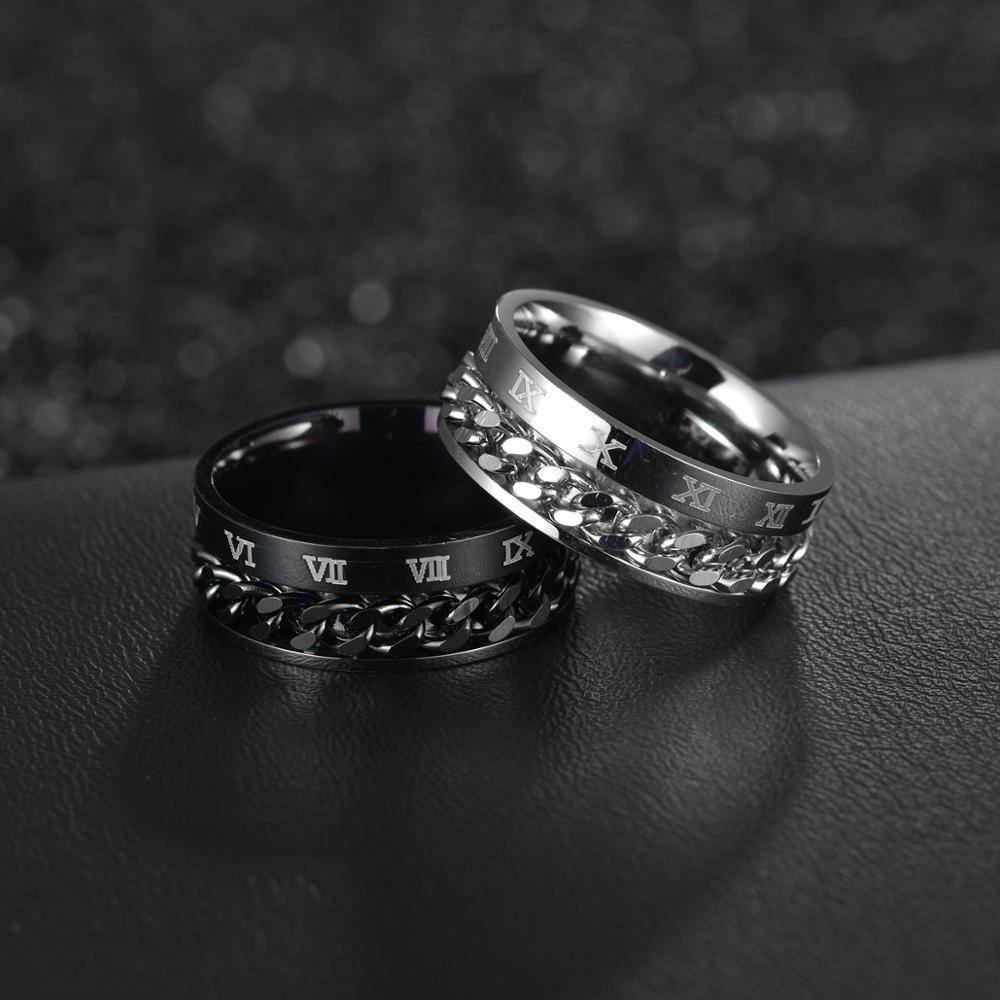 MINIMALIST | Roman Numeral Chained Spinning Ring