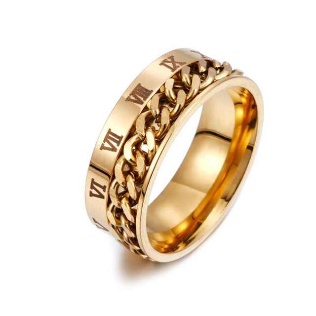 MINIMALIST | Roman Numeral Chained Spinning Ring