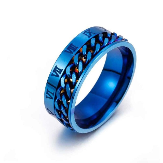 MINIMALIST | Roman Numeral Chained Spinning Ring