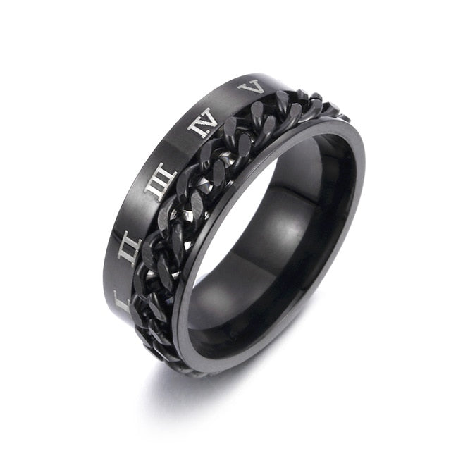 MINIMALIST | Roman Numeral Chained Spinning Ring