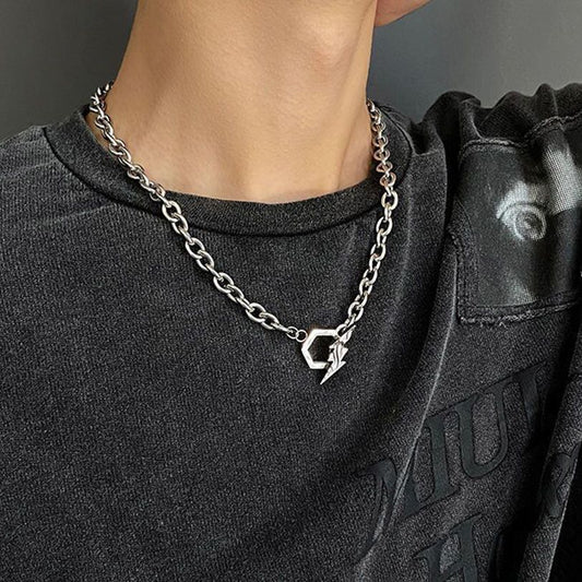 MINIMALIST | Lightning Hexagon Pendant Chain